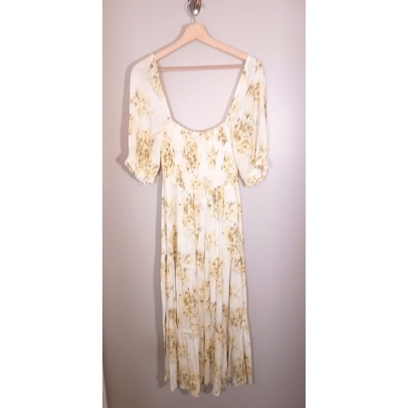 Abercrombie Fitch Milkmaid Cottagecore Floral Women's Maxi Dress Size MT - Picture 2 of 6